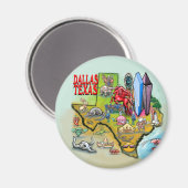 Dallas TX Magnet (Vorderseite/Rückseite)