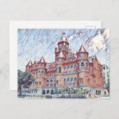 Dallas, TX Old Red Courthouse Malerei Postkarte (Vorne/Hinten)