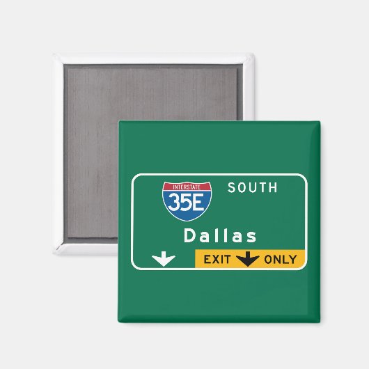 Dallas, TX Road Sign Magnet (Vorderseite/Rückseite)