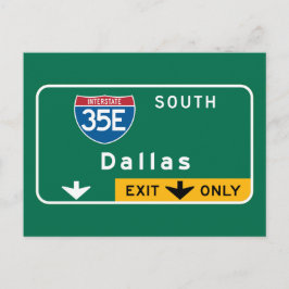 Dallas, TX Road Sign Postkarte