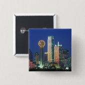 'Dallas, TX-Skyline nachts mit Wiedersehen Tower' Button (Vorne & Hinten)