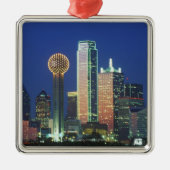 'Dallas, TX Skyline nachts mit Wiedersehen Tower Ornament Aus Metall (Vorne)