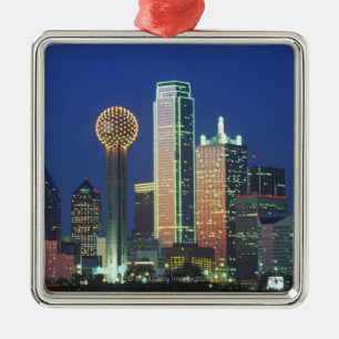 'Dallas, TX Skyline nachts mit Wiedersehen Tower Ornament Aus Metall