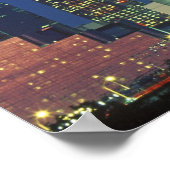 'Dallas, TX-Skyline nachts mit Wiedersehen Tower' Poster (Ecke)