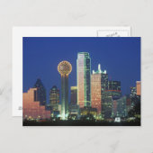 'Dallas, TX-Skyline nachts mit Wiedersehen Tower' Postkarte (Vorne/Hinten)