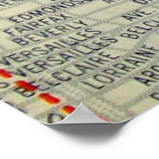 Dallas, TX Vintag Map Poster (Ecke)