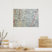 Dallas, TX Vintag Map Poster (Küche)