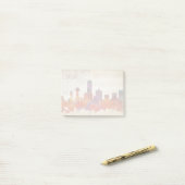 Dallas, TX| Watercolor City Skyline Post-it Klebezettel (Auf Schreibtisch)