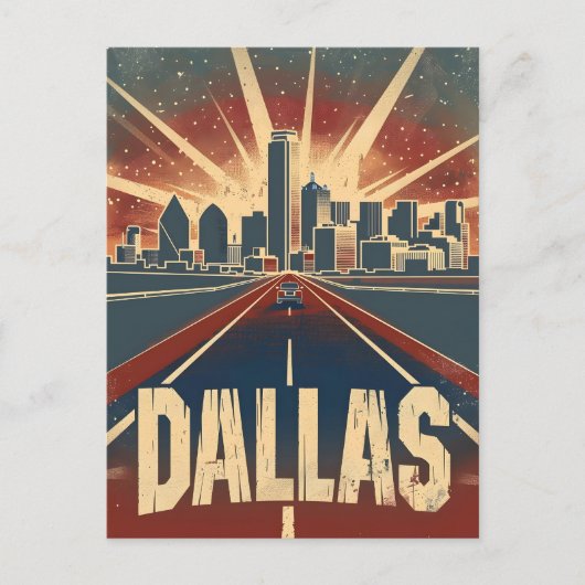 Dallas Vintage Reise und Kunst Postkarte (Vorderseite)