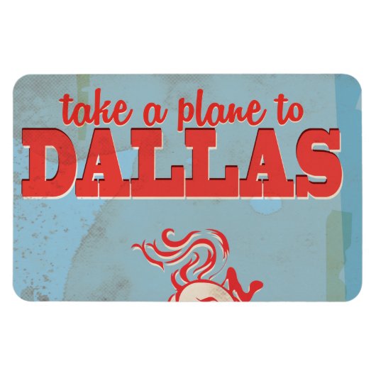 Dallas Vintage Travel Poster Magnet (Horizontal)
