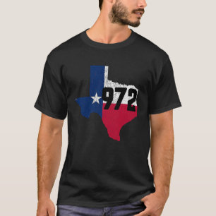 Dallas Vorwahl 972 Telefonnummer Texas Souvenir T-Shirt