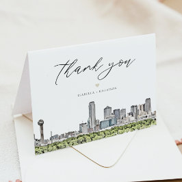 DALLAS Watercolor Skyline Thank You Card Dankeskarte