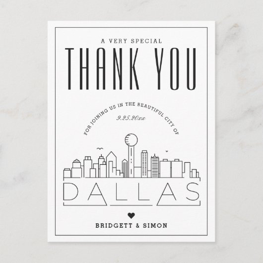 Dallas Wedding | Danke, dass du gekommen bist! Pos Postkarte (Vorderseite)