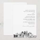 Dallas Wedding Elegante Skyline Einladung (Vorne/Hinten)