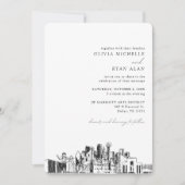 Dallas Wedding Elegante Skyline Einladung (Vorderseite)