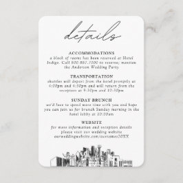 Dallas Wedding kleine vertikale Details Begleitkarte