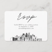 Dallas Wedding Minimalistisch Sketch UAWG Begleitkarte (Vorderseite)