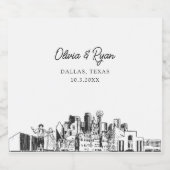 Dallas Wedding Personalisiert Champagne Label Schaumweinetikett (Einzelnes Label)