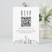 Dallas Wedding QR Code UAWG Einladung (Stehend Vorderseite)