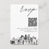 Dallas Wedding RSVP QR Code Small Enclosure Card Begleitkarte (Vorderseite)