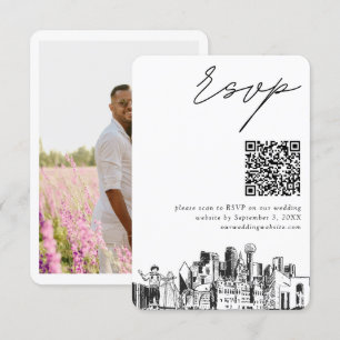 Dallas Wedding RSVP QR Code Small Enclosure Card Begleitkarte