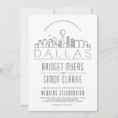 Dallas Wedding | Stilisierte Skyline-Einladung Einladung (Vorderseite)