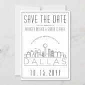 Dallas Wedding | Stilisierte Skyline Save the Date Magneteinladung (Vorderseite)
