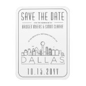 Dallas Wedding Stylized Skyline Save the Date Magnet (Vertikal)