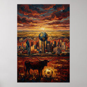 Dallas World Stage Weltmeisterschaft 2026 Fußball- Poster