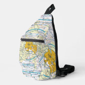 Dallas. Worth Flyway Chart Crossbody Bag (Rechte Ecke)