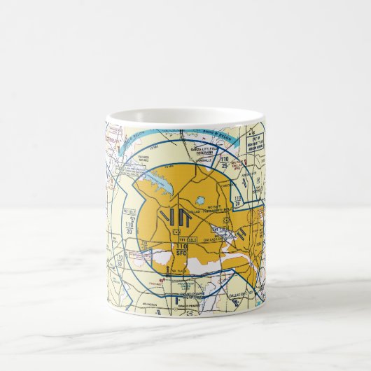 Dallas. Worth Flyway Chart Kaffeetasse (Mittel)