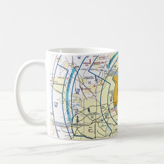 Dallas. Worth Flyway Chart Kaffeetasse (Links)