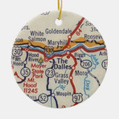 Dalles ODER Vintage Karte Keramik Ornament (Vorne)