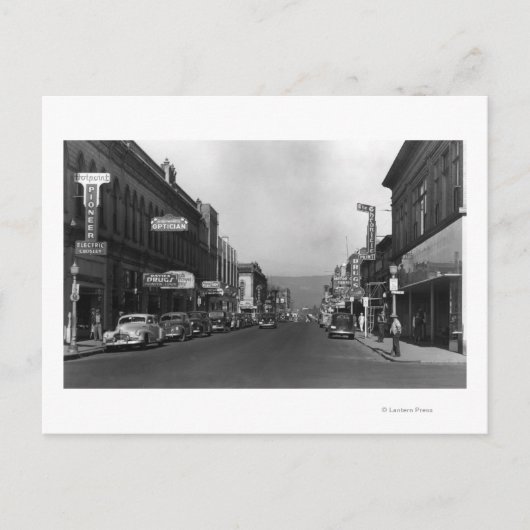 Dalles, Oregon Main Street Town View Postkarte (Vorderseite)