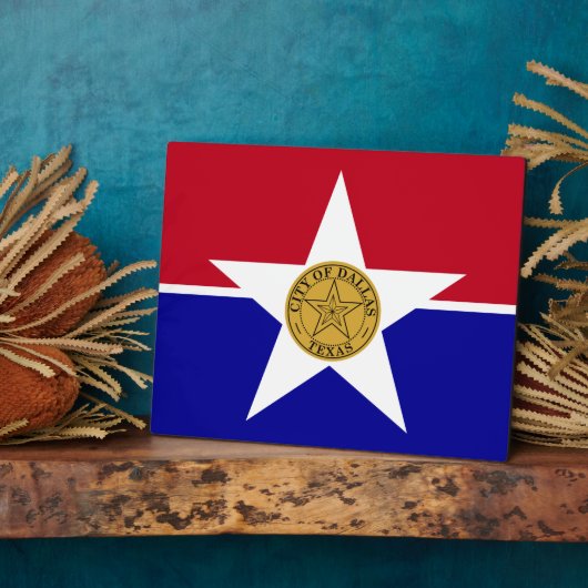 Dalllas City Flag Plaque Fotoplatte (Seite)