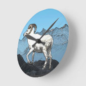 Dalls Schafe Runde Wanduhr (Winkel)