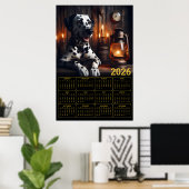 Dalmatian 2026 Rustic Calendar Poster (Heimbüro)