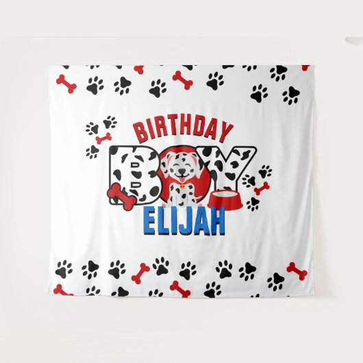 Dalmatian birthday boy custom designs  wandteppich (Vorderseite (Horizontal))