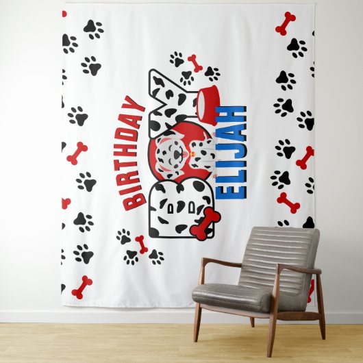 Dalmatian birthday boy custom designs  wandteppich (Beispiel)