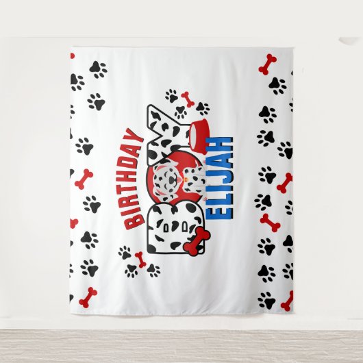 Dalmatian birthday boy custom designs  wandteppich (Vorderseite)