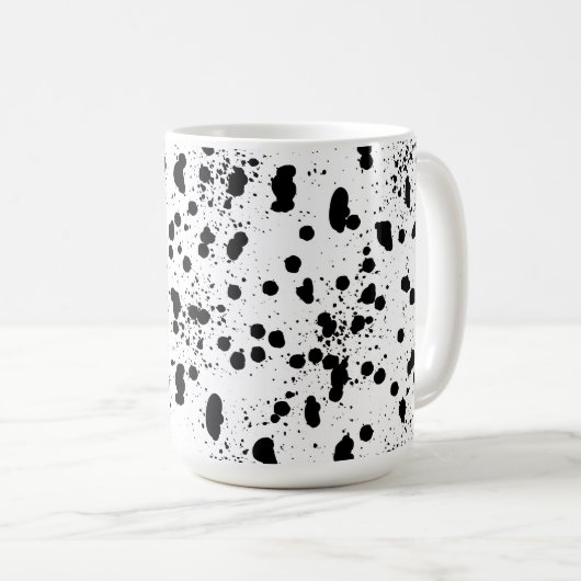 Dalmatian Black and White Print Pattern Kaffeetasse (VorderseiteRechts)