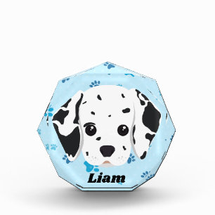 Dalmatian Blue Paw Print Personalized Fotoblock