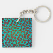 Dalmatian Brown and Teal Print Schlüsselanhänger (Rückseite)