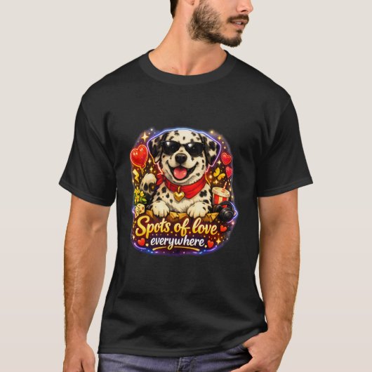Dalmatian Charme – „Liebespunkte überall.“ T-Shirt (Vorderseite)