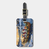 Dalmatian Christmas Boat Holiday Gepäckanhänger (Vorderseite vertikal)