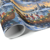 Dalmatian Christmas Boat Holiday Geschenkpapier (Rolleneckpunkt)