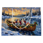 Dalmatian Christmas Boat Holiday Große Geschenktüte (Vorderseite)