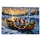 Dalmatian Christmas Boat Holiday Große Geschenktüte (Rückseite)