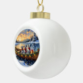 Dalmatian Christmas Boat Holiday Keramik Kugel-Ornament (Rechts)