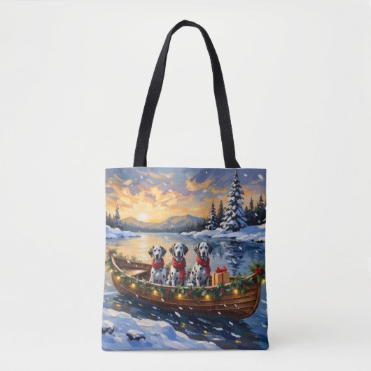 Dalmatian Christmas Boat Holiday Tasche (Vorderseite)